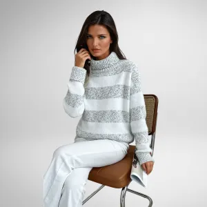 Caitlin | Striped Turtleneck Sweater