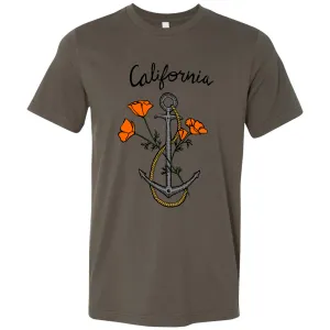 California Anchor Poppies Asst Colors Mens Lightweight Fitted T-Shirt/tee