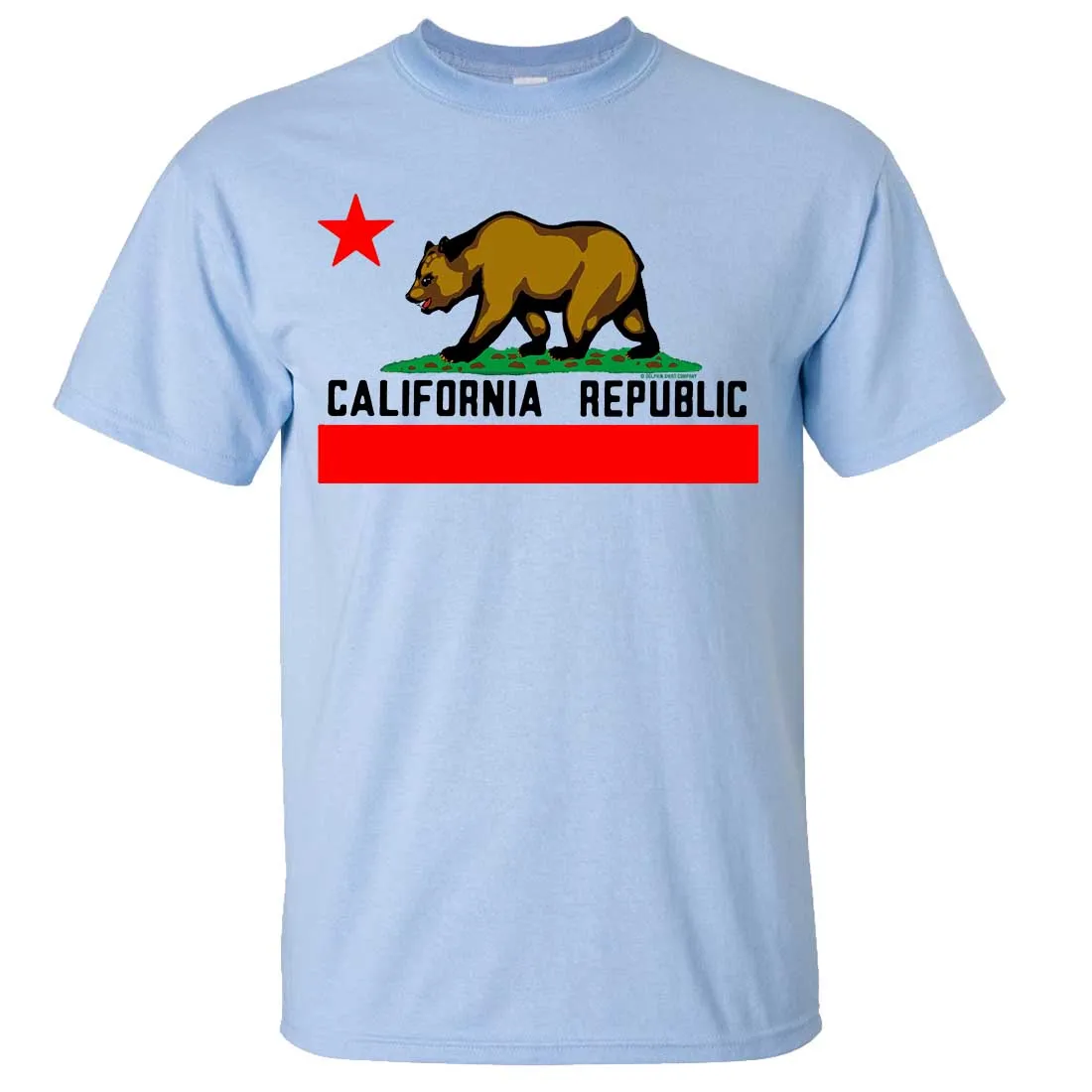 California Republic Borderless Bear Flag Black Text Asst Colors T-shirt/tee