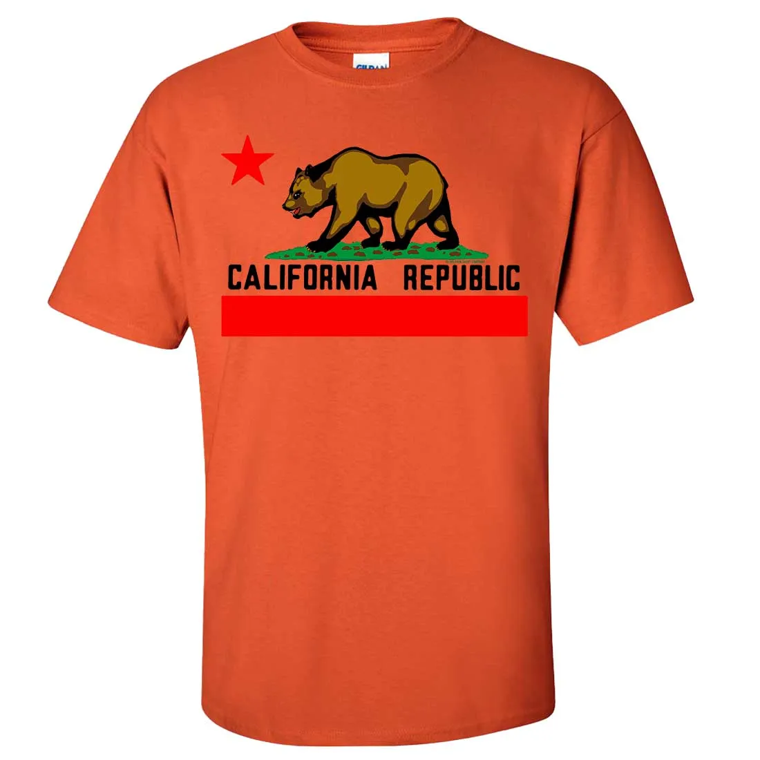 California Republic Borderless Bear Flag Black Text Asst Colors T-shirt/tee