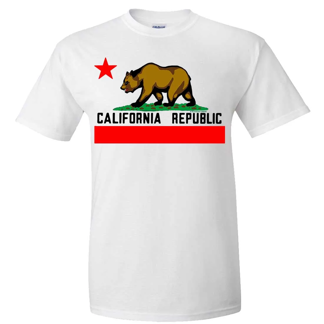 California Republic Borderless Bear Flag Black Text Asst Colors T-shirt/tee