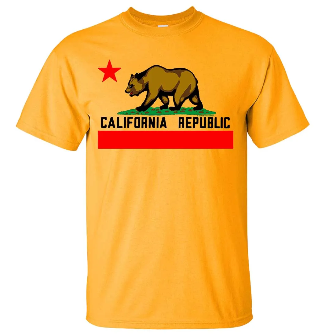 California Republic Borderless Bear Flag Black Text Asst Colors T-shirt/tee