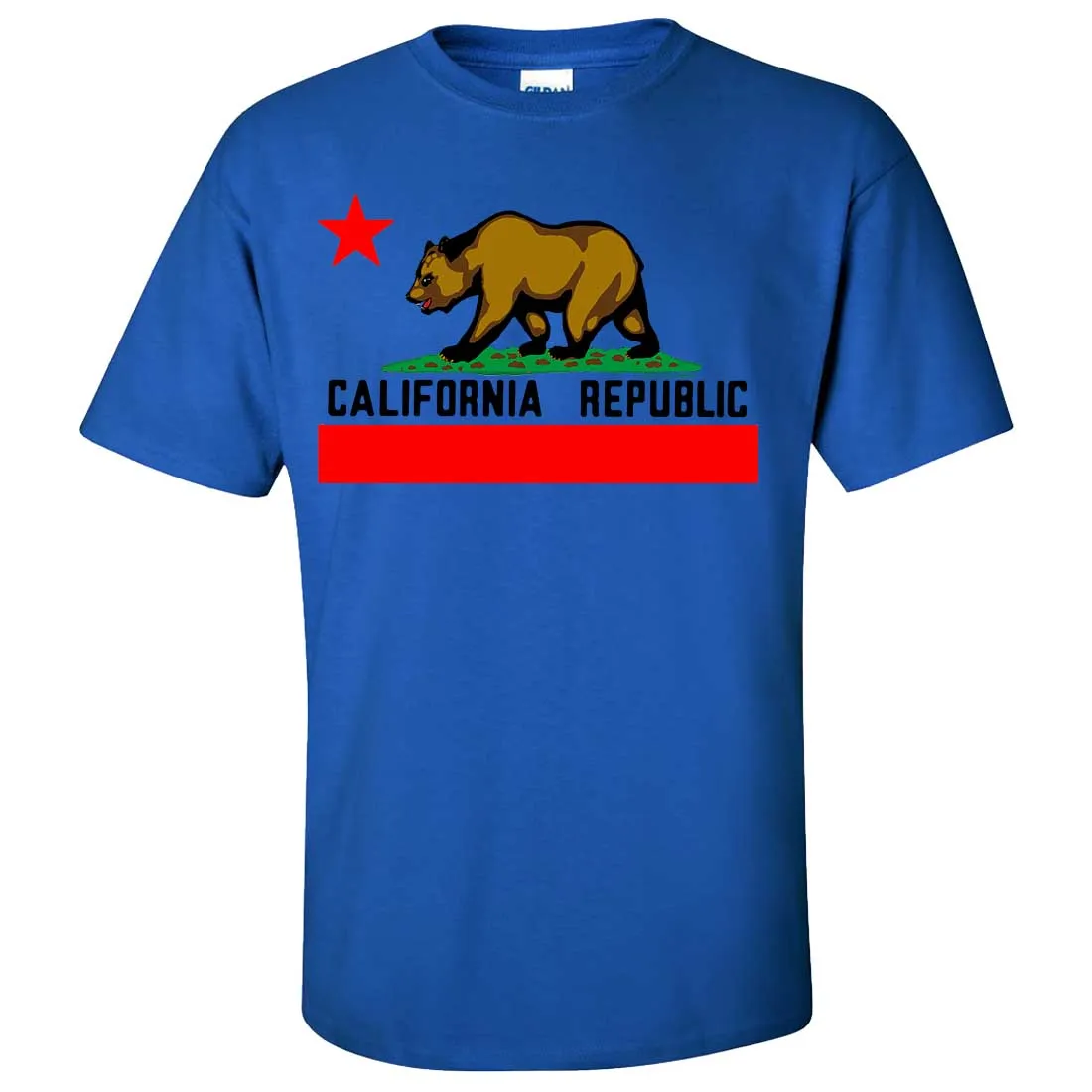 California Republic Borderless Bear Flag Black Text Asst Colors T-shirt/tee