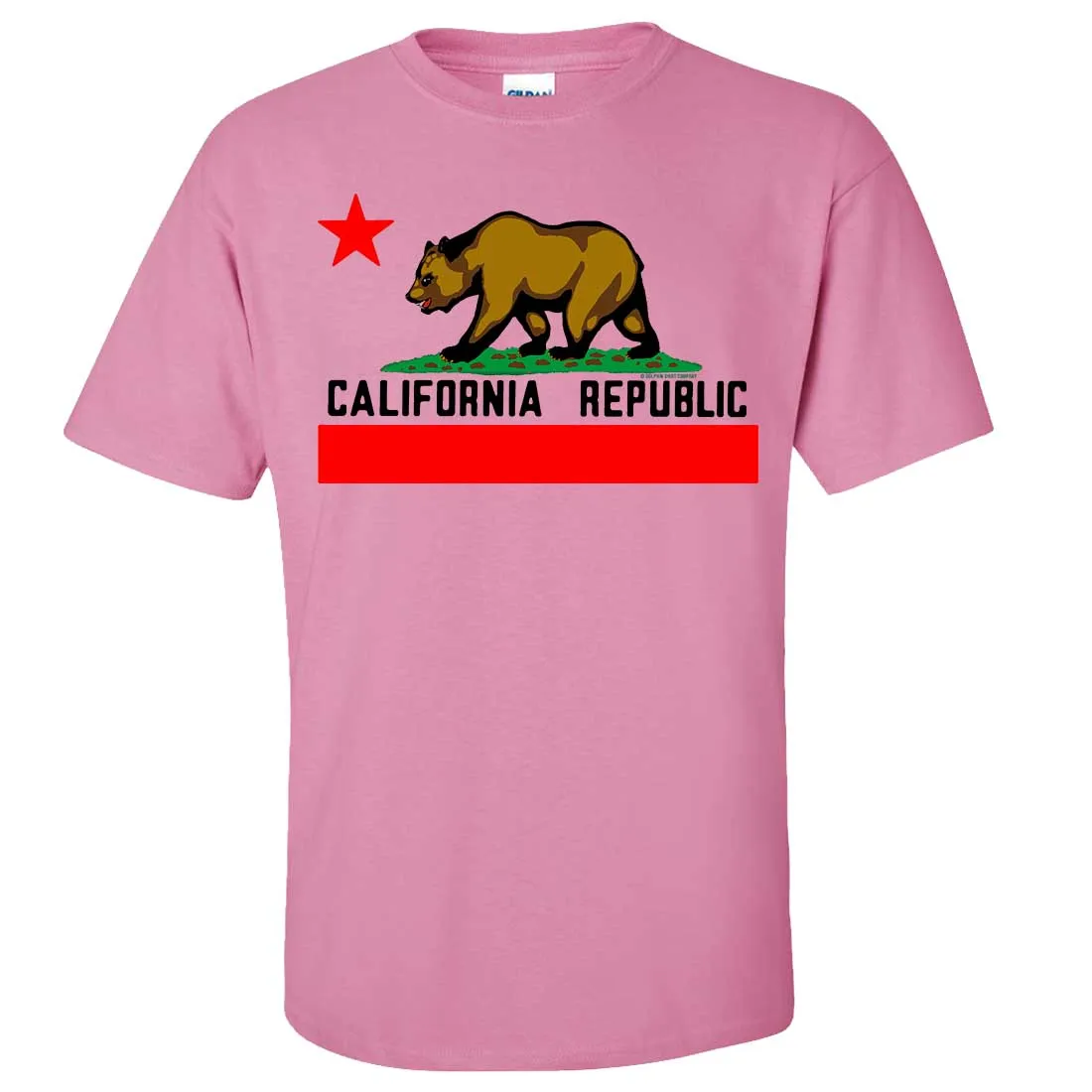 California Republic Borderless Bear Flag Black Text Asst Colors T-shirt/tee