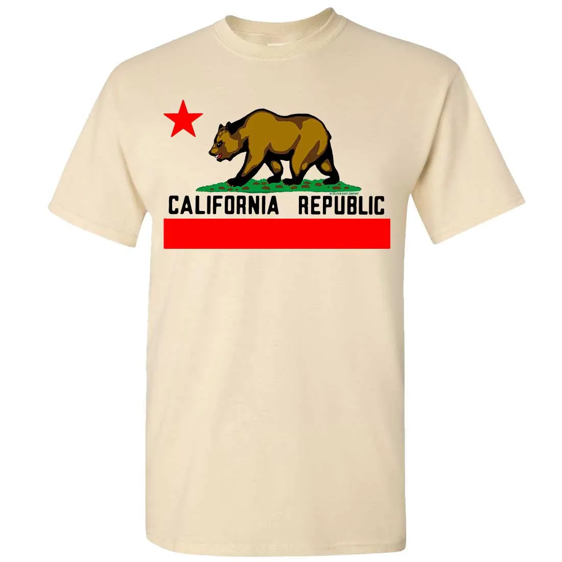 California Republic Borderless Bear Flag Black Text Asst Colors T-shirt/tee