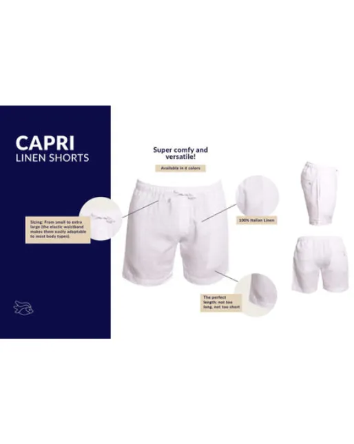 Capri Linen Bermudas - Beige