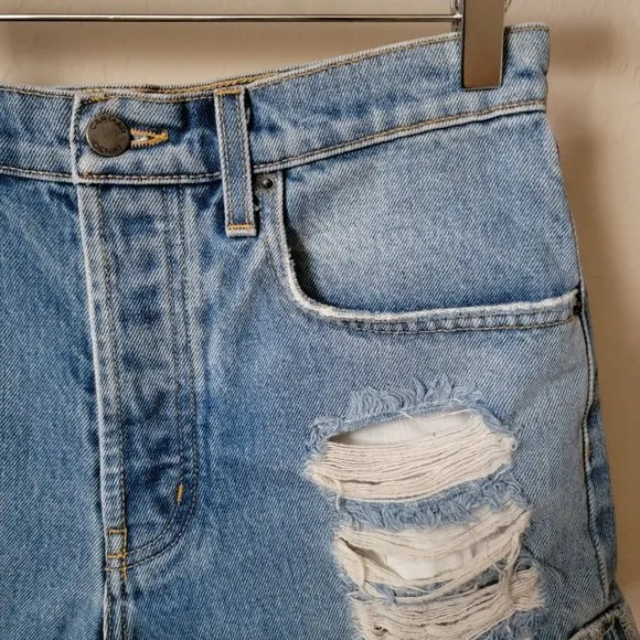 Carmar Distressed Rolled Cuff Denim Jean Shorts