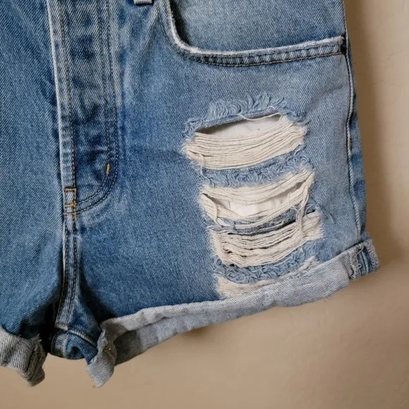 Carmar Distressed Rolled Cuff Denim Jean Shorts