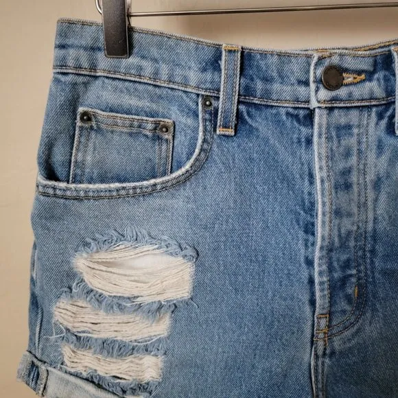 Carmar Distressed Rolled Cuff Denim Jean Shorts