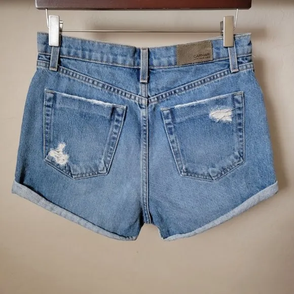 Carmar Distressed Rolled Cuff Denim Jean Shorts