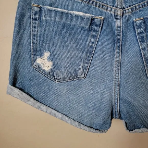Carmar Distressed Rolled Cuff Denim Jean Shorts