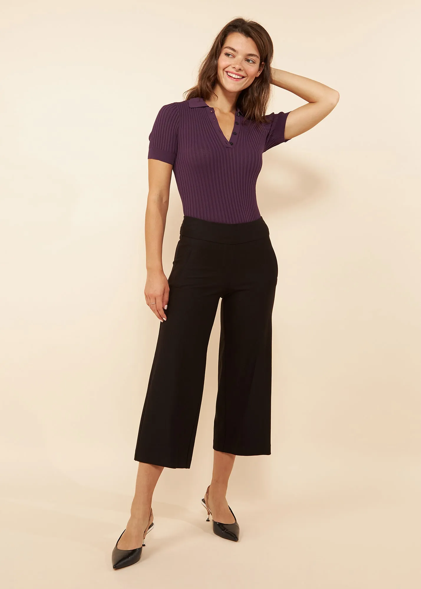 Carrie Black Ponte Wide Leg