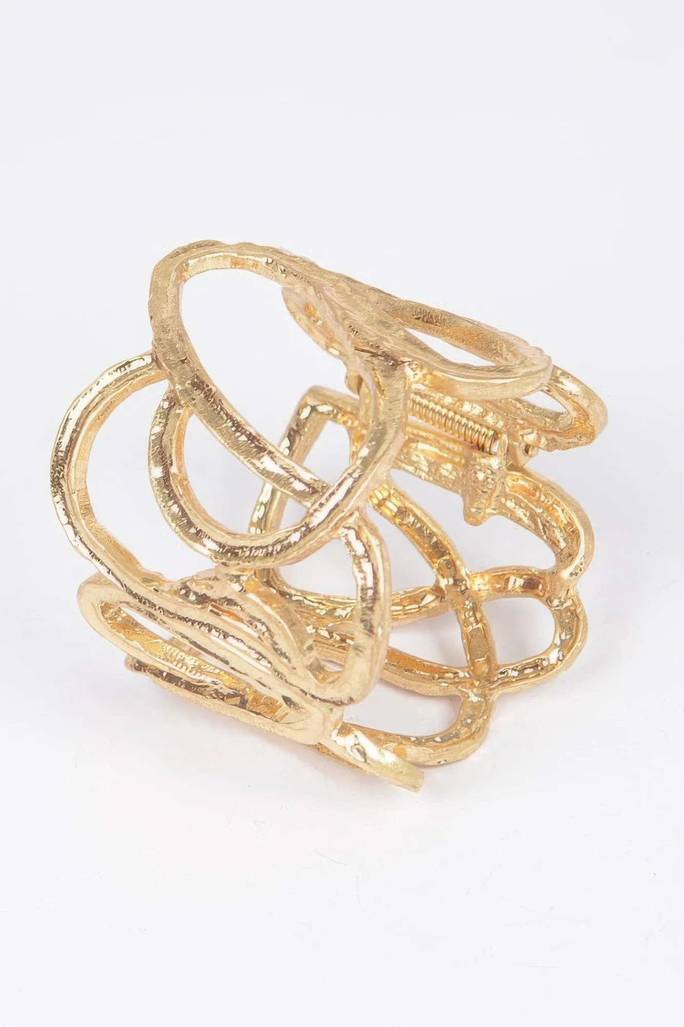 Cast Metal Spring Hinge Cuff Bracelet