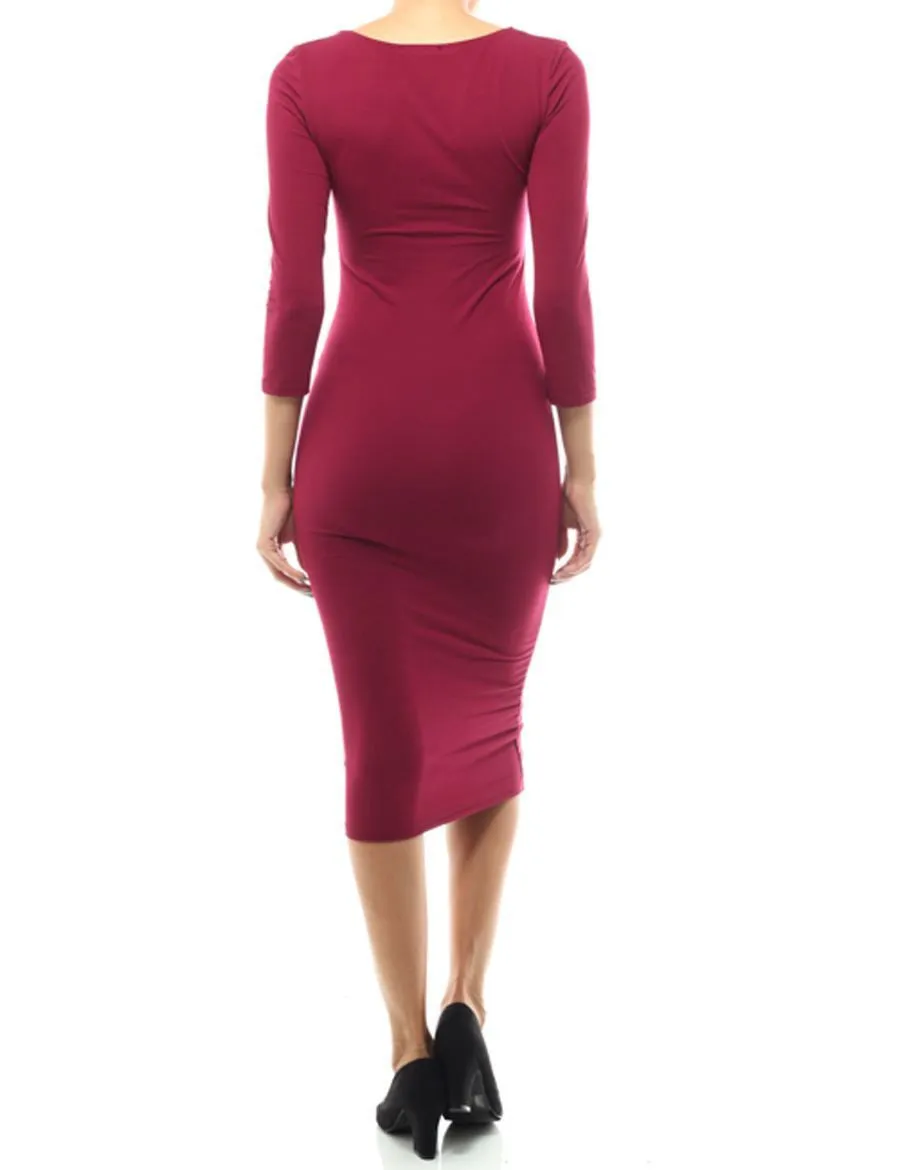 Casual Dress Dress Midi Round Neck Black