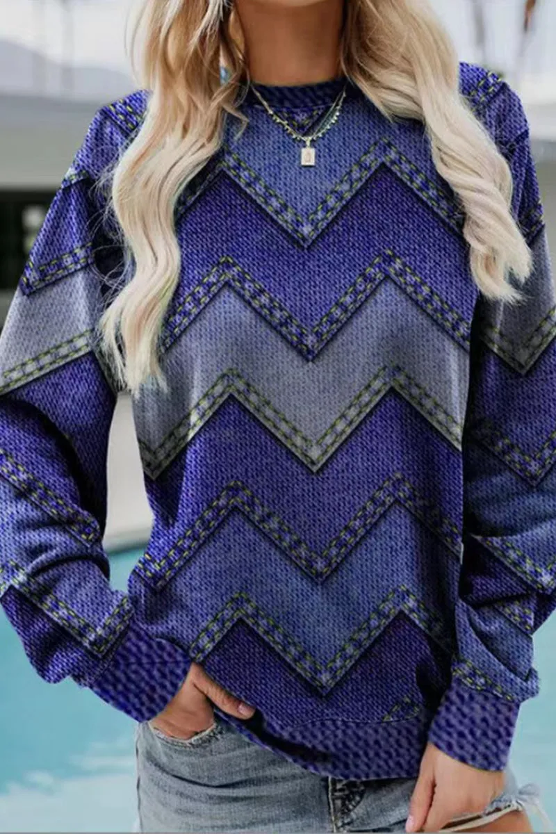 Casual Geometric Printing O Neck Sweaters(6 Colors)