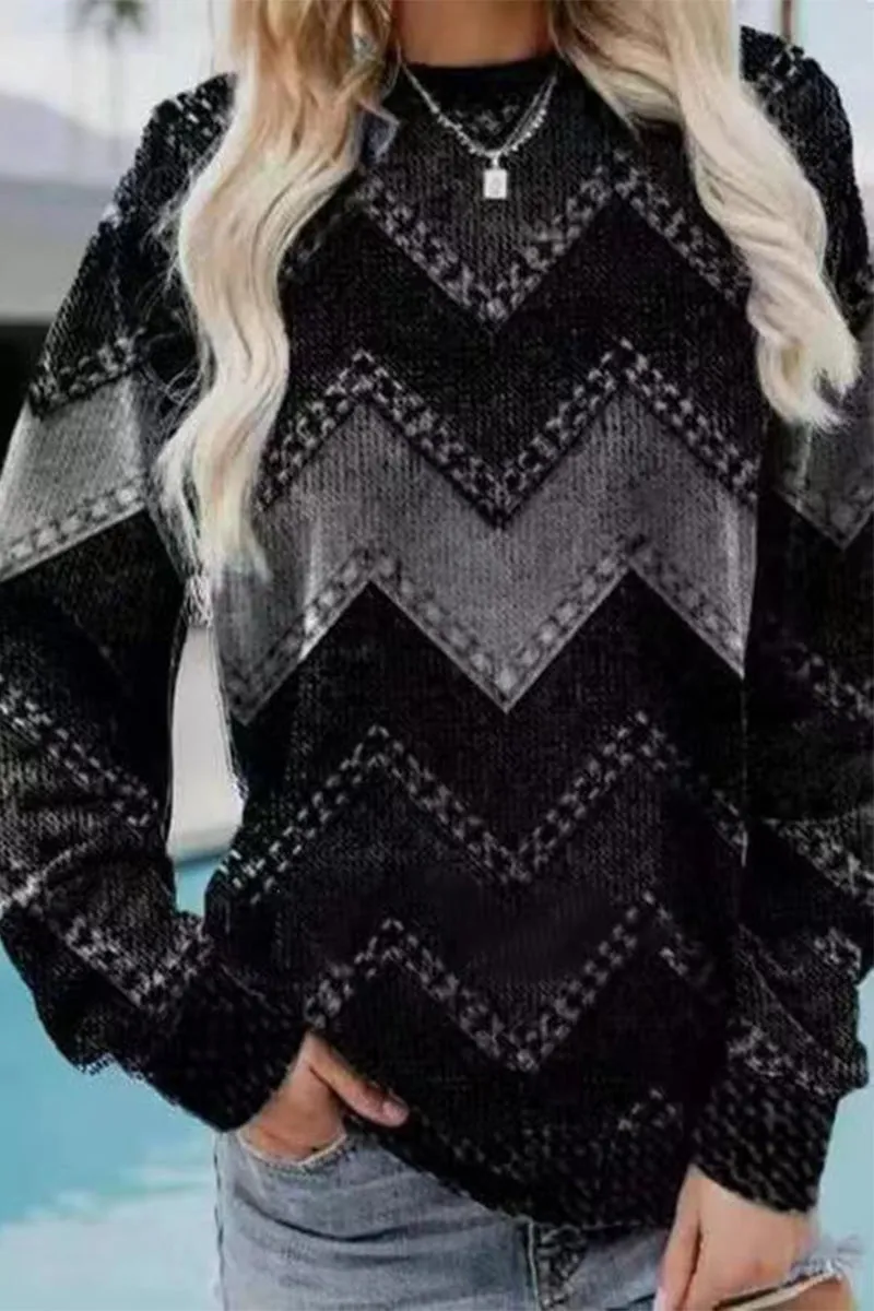 Casual Geometric Printing O Neck Sweaters(6 Colors)