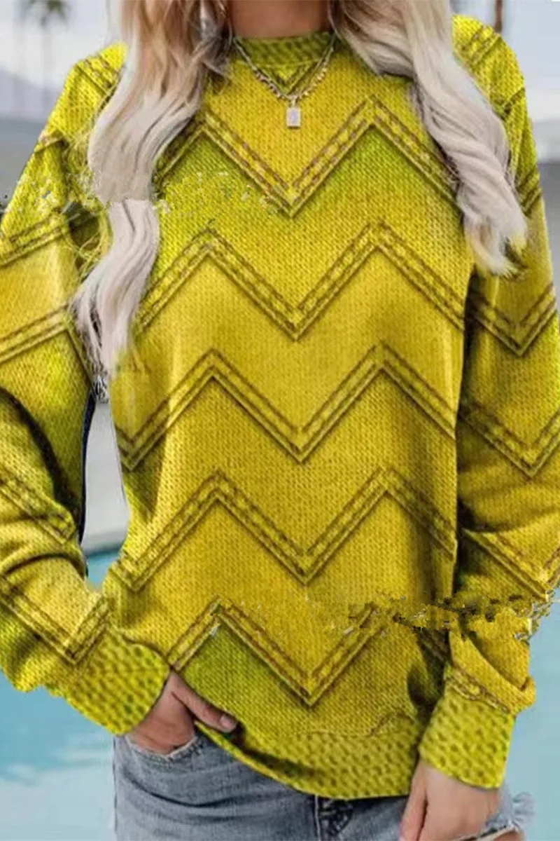 Casual Geometric Printing O Neck Sweaters(6 Colors)