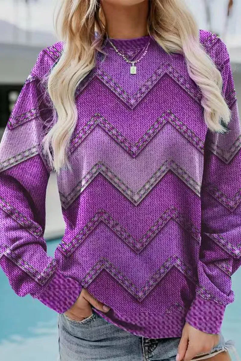 Casual Geometric Printing O Neck Sweaters(6 Colors)