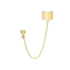 Chain Stud Ear Cuff 14K