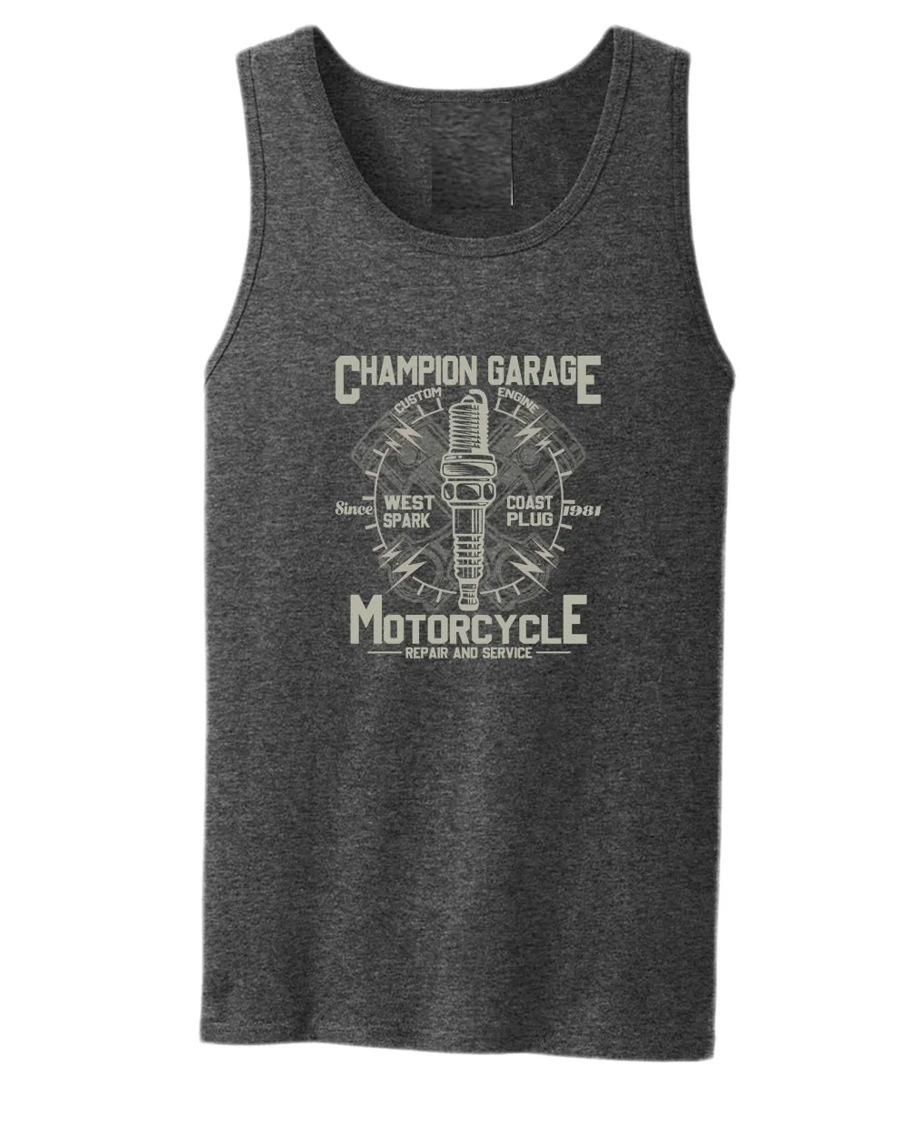 Champion garage motorcycle repair service tank top
