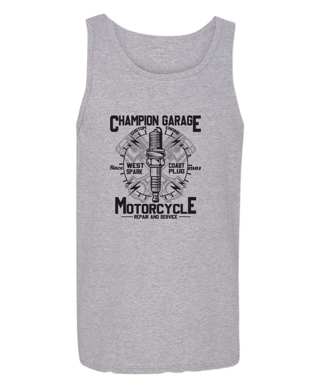 Champion garage motorcycle repair service tank top