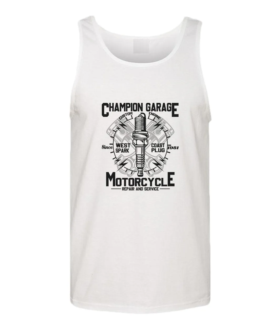 Champion garage motorcycle repair service tank top