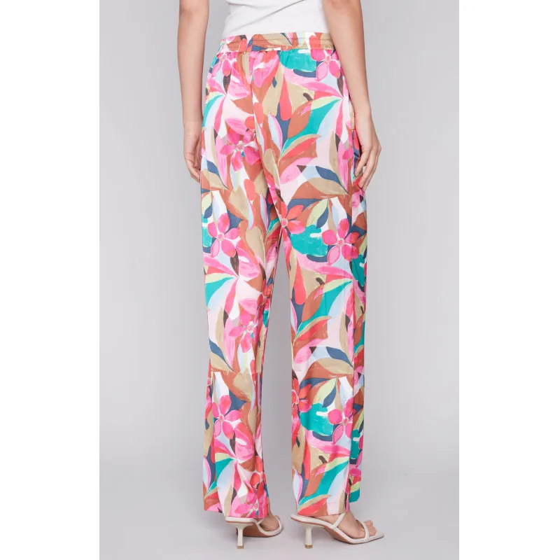 Charlie B Printed Satin Wide Leg Pant