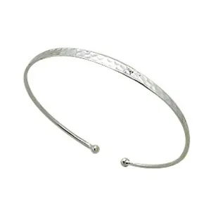 Children's and Teens' Bracelets:  Hammered Sterling Silver Cuff Bangles