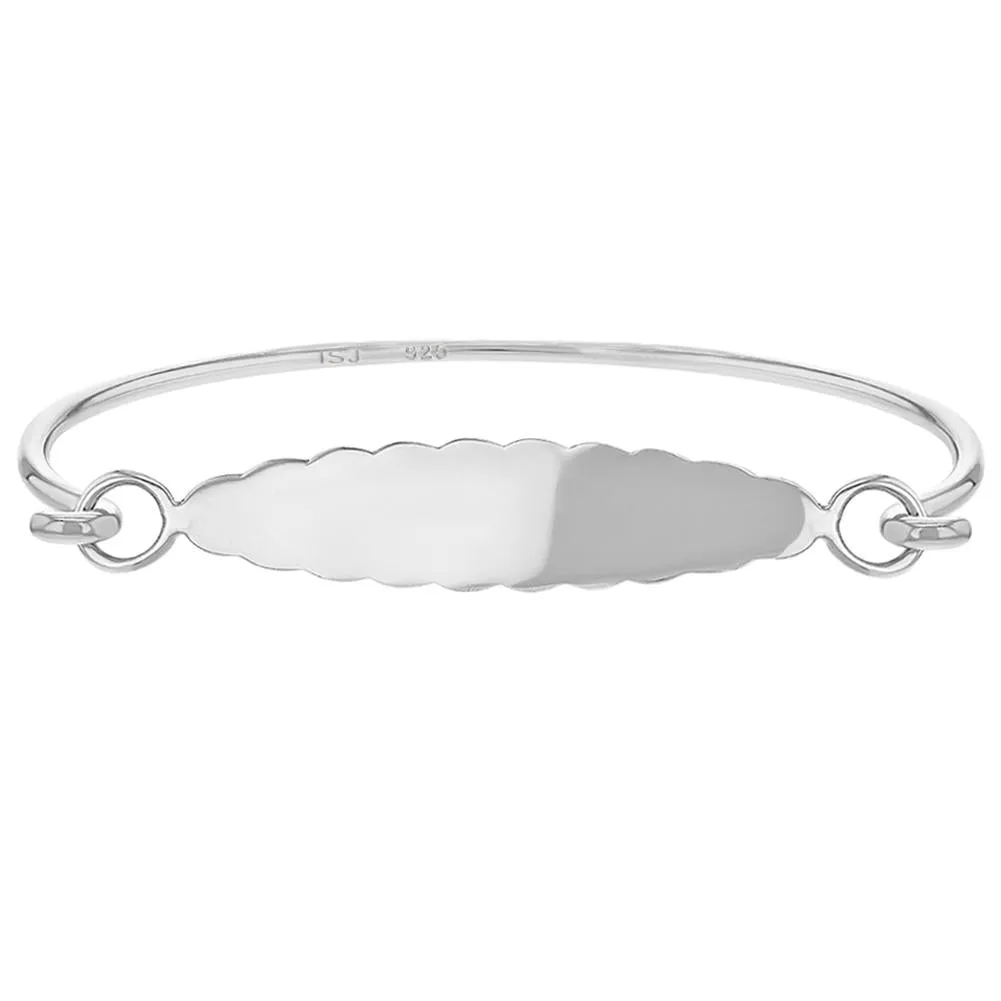 Children's Bangles:  Sterling Silver Cloud ID Bangle