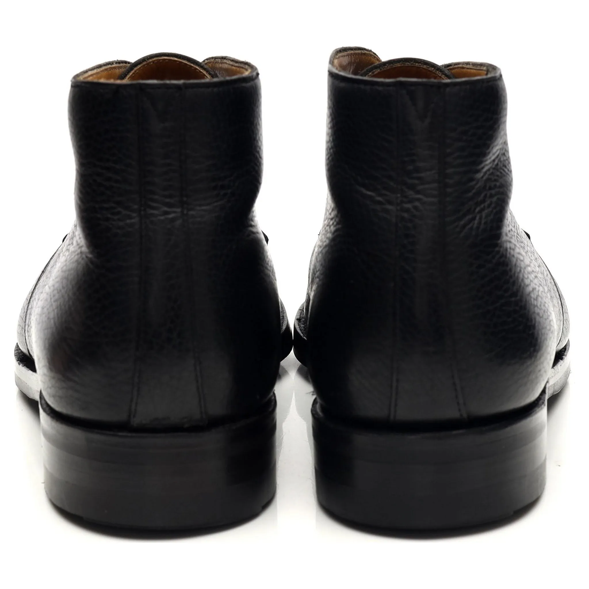 'Chiltern' Black Grain Leather Chukka Boots UK 10.5 EE