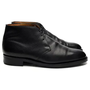 'Chiltern' Black Grain Leather Chukka Boots UK 10.5 EE
