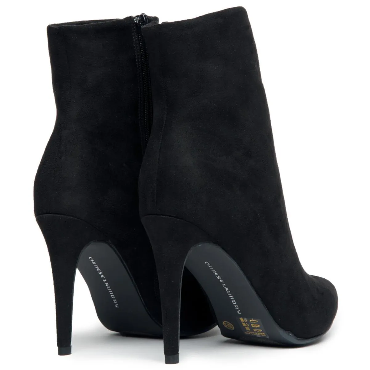 Chinese Laundry Song Bird Micro Suede Black Heeled Booties