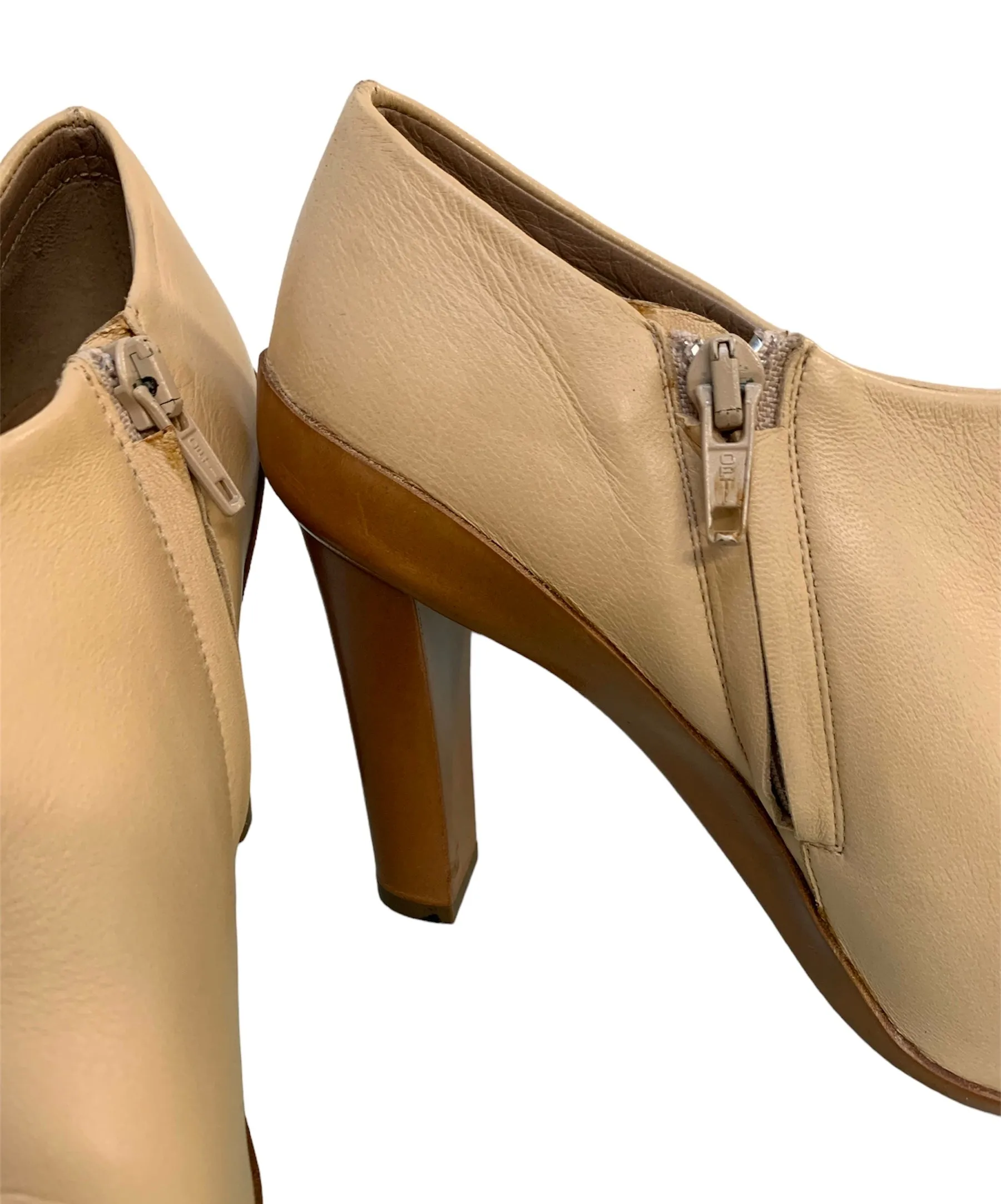 Chloe Beige Heeled Ankle Boots