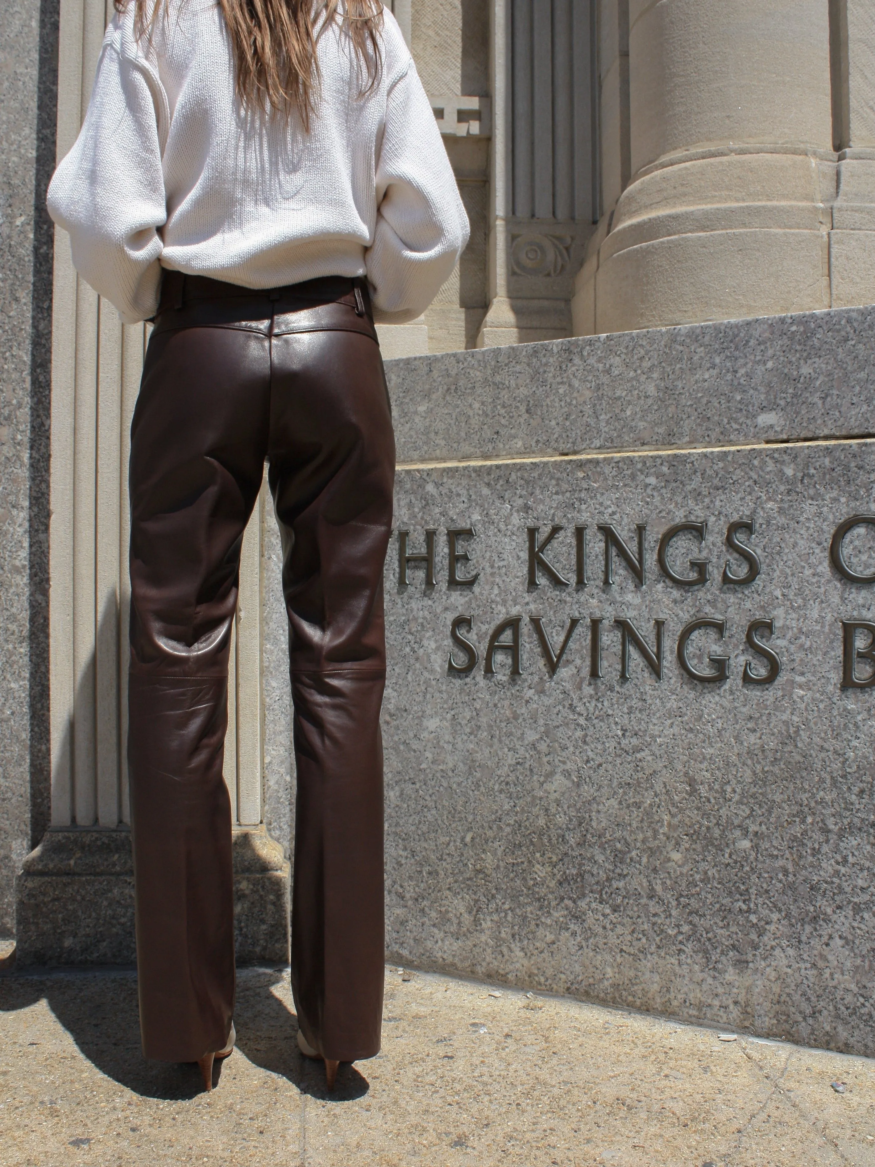 Chocolate Leather Flares
