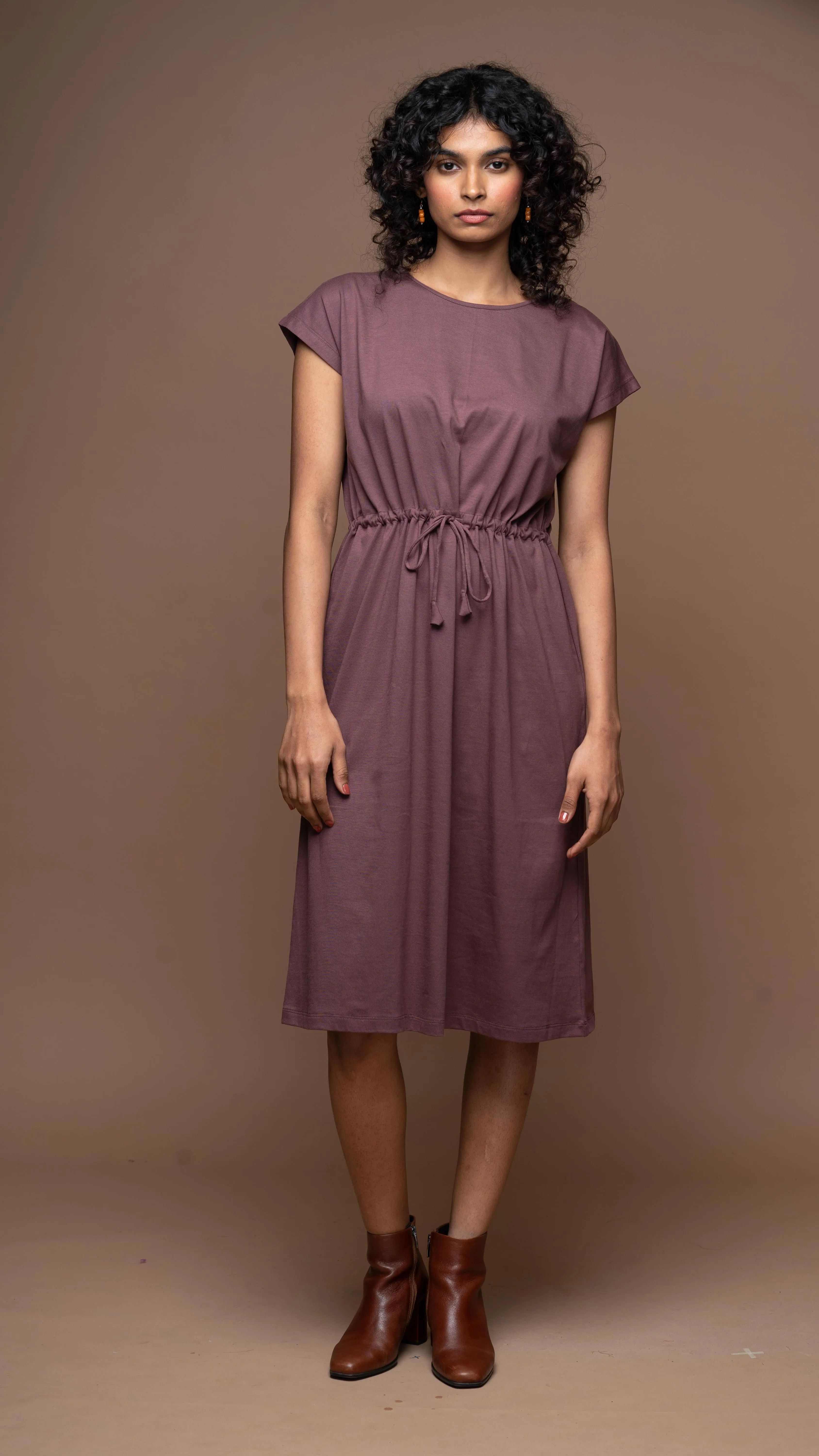 Cinch & go Jersey Dress - Plum