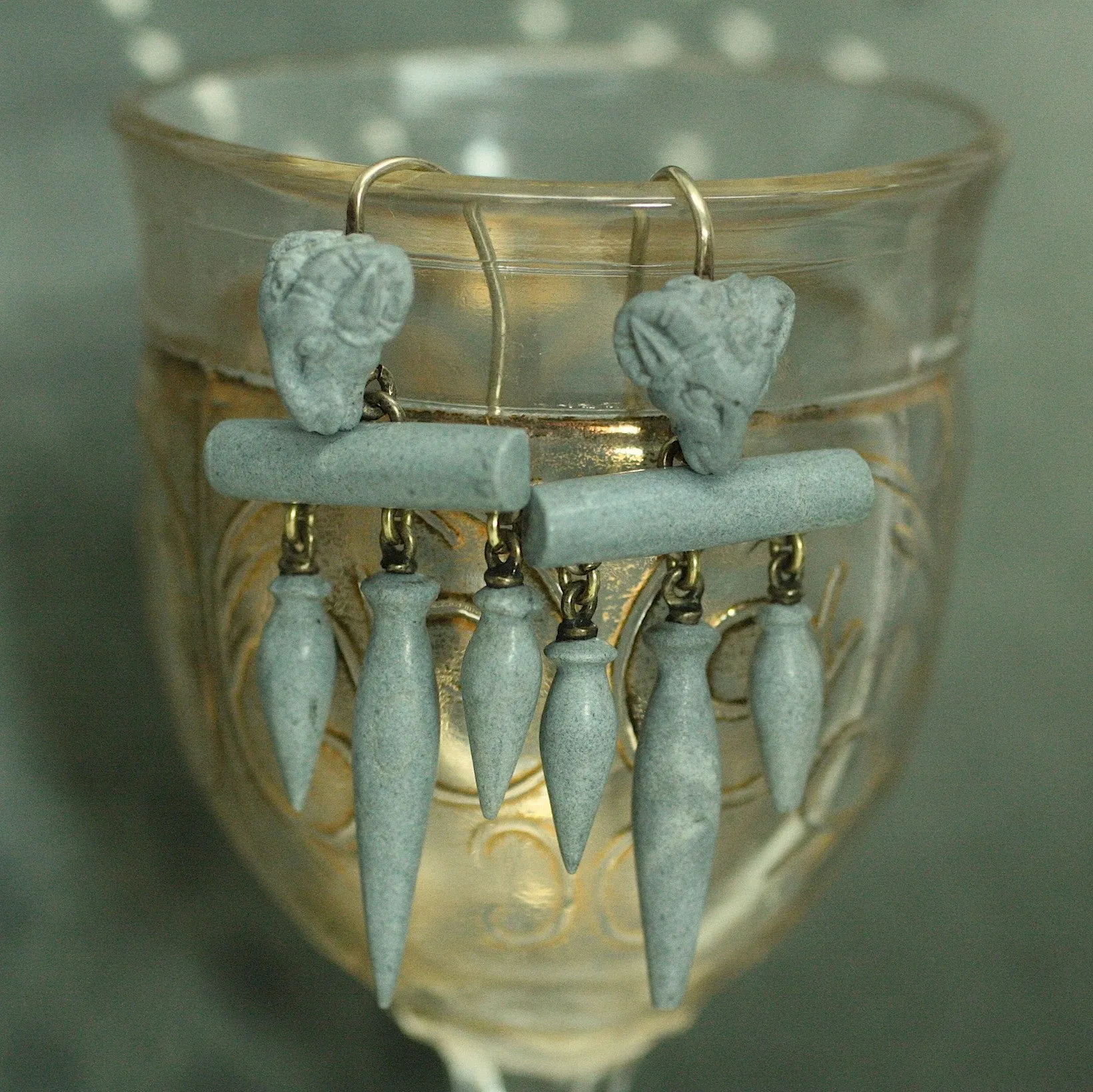 Circa 1850 10K Lava Earrings
