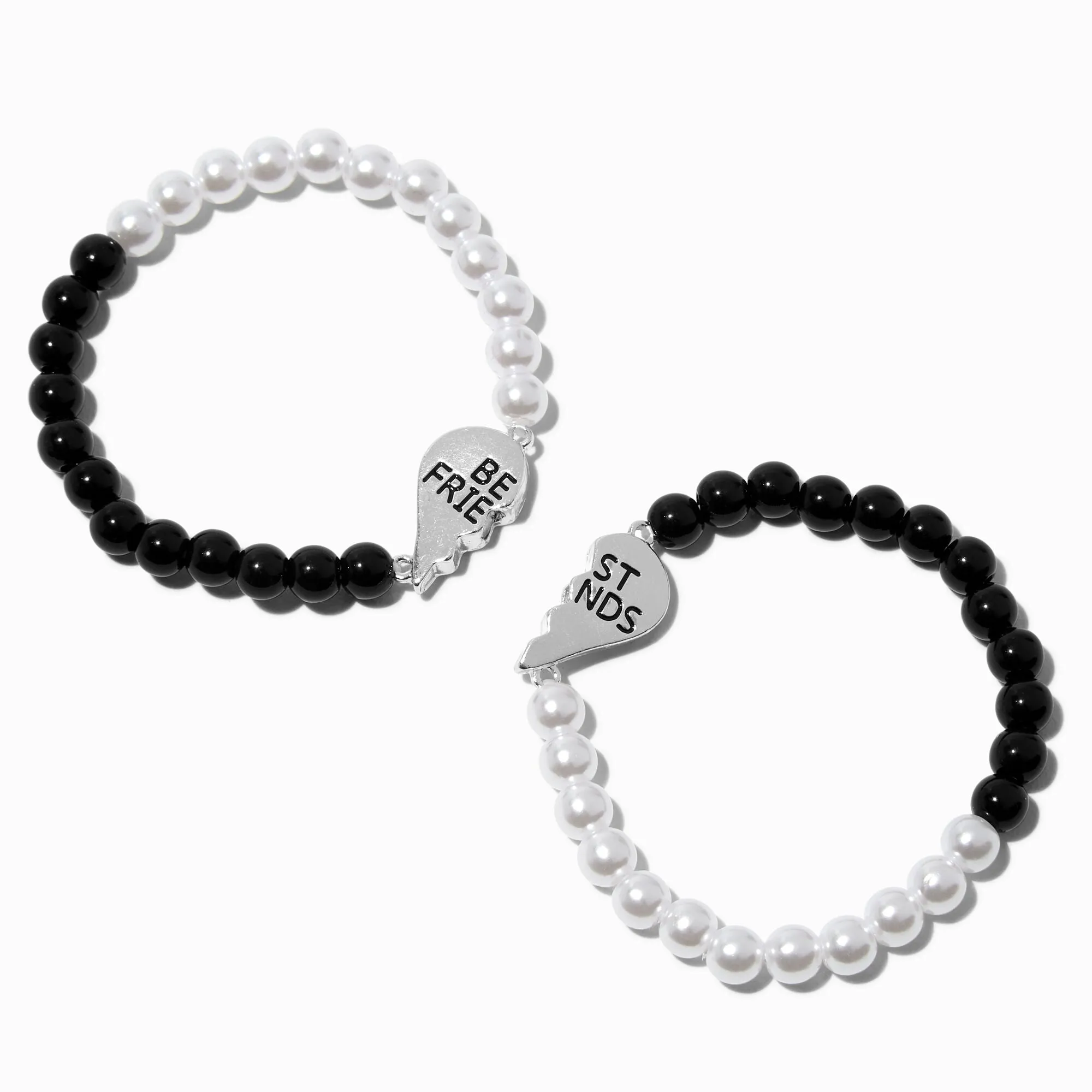 Claire's Black Best Friends Pearls Charm Bracelets