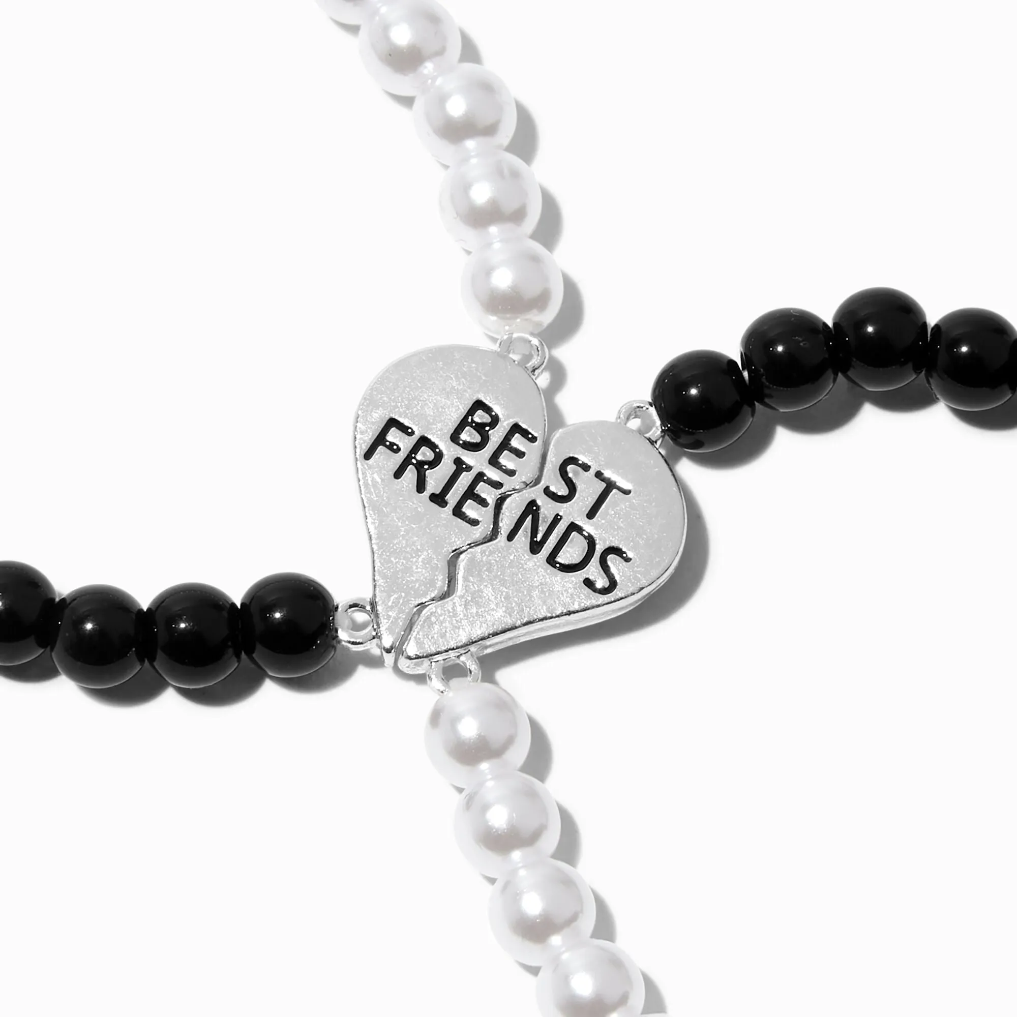 Claire's Black Best Friends Pearls Charm Bracelets