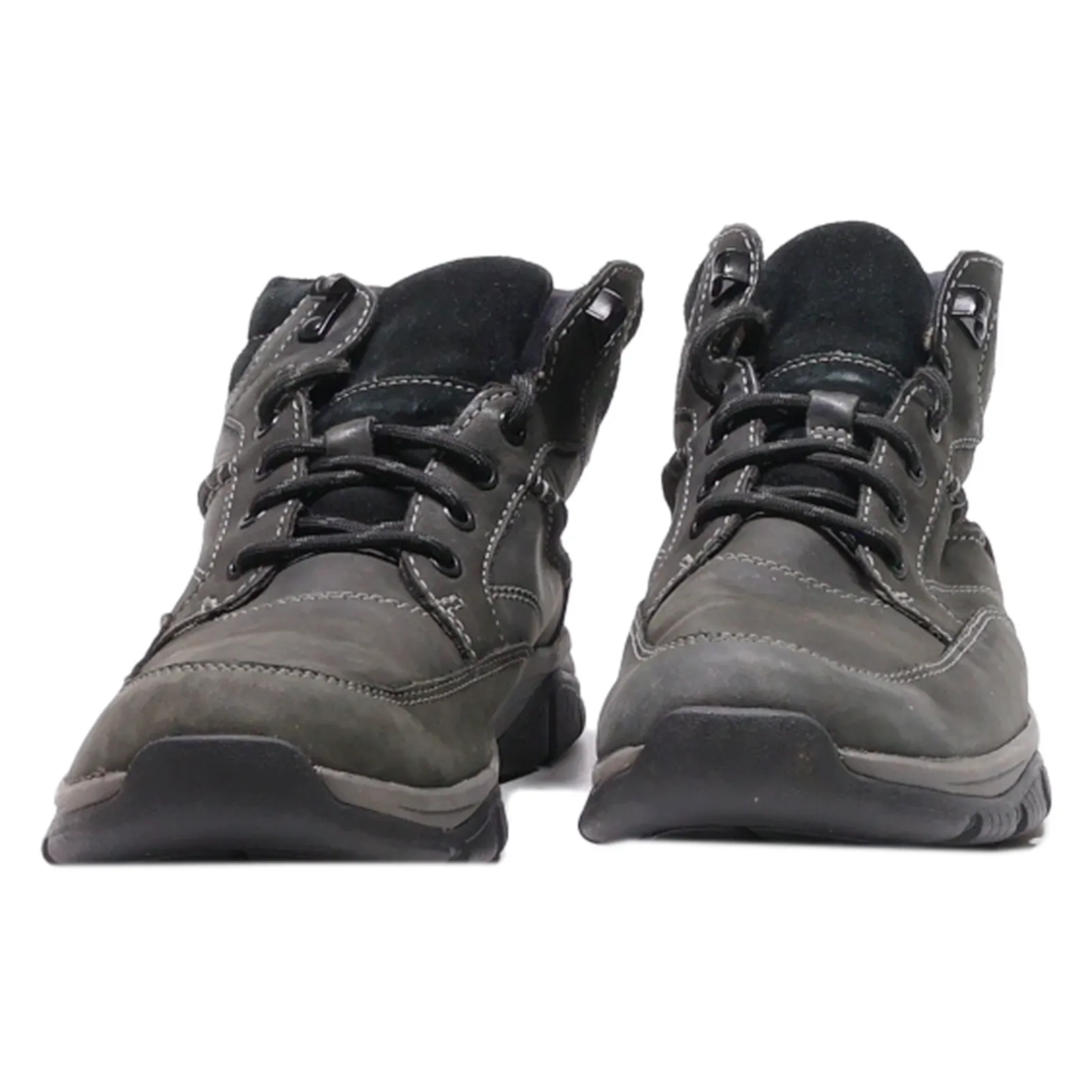 CLARKS Chukka Boots Grey Synthetic Mens UK 9