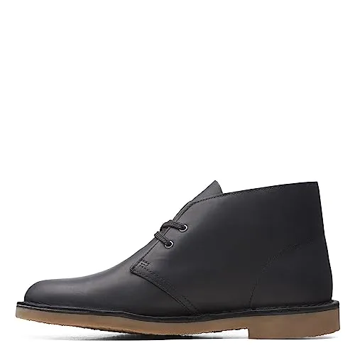 Clarks Men's Bushacre 3 Chukka Boot, Black Leather, 13