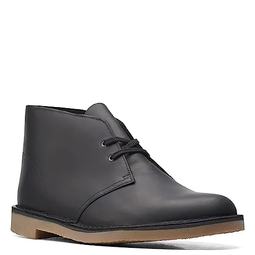Clarks Men's Bushacre 3 Chukka Boot, Black Leather, 13