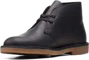 Clarks Men's Bushacre 3 Chukka Boot, Black Leather, 13