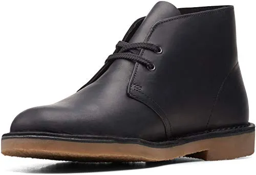 Clarks Men's Bushacre 3 Chukka Boot, Black Leather, 13