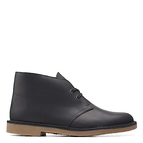 Clarks Men's Bushacre 3 Chukka Boot, Black Leather, 9