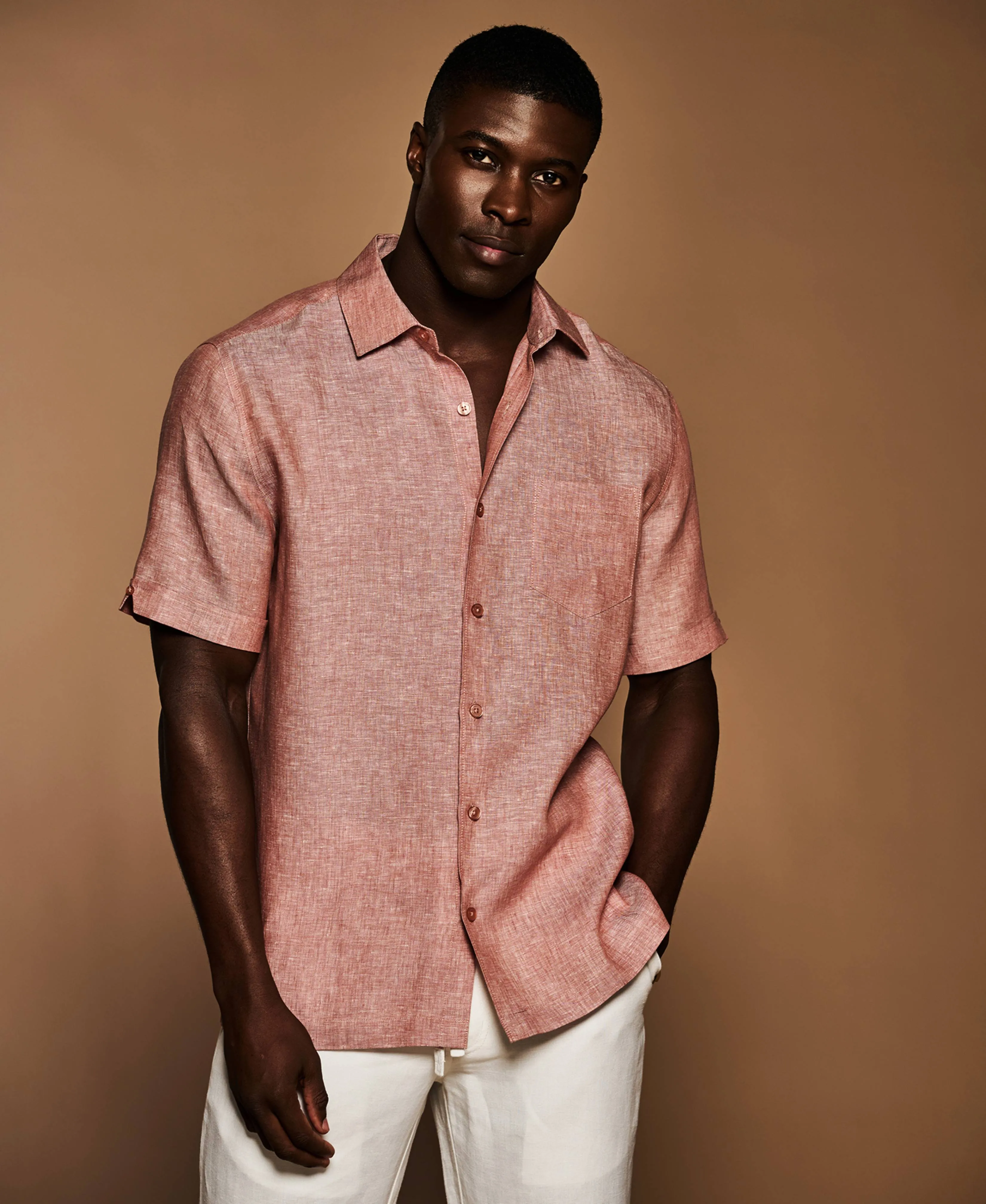 Classic Two-Tone Linen Shirt