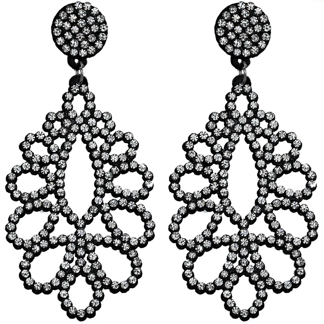 Clear Chandelier Teardrop Felt Earrings