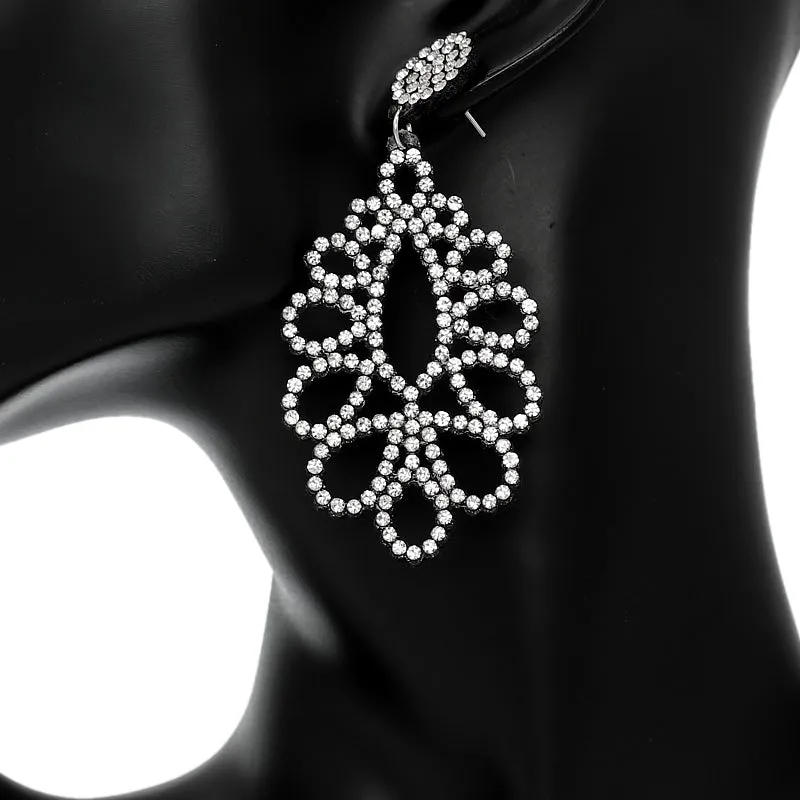 Clear Chandelier Teardrop Felt Earrings