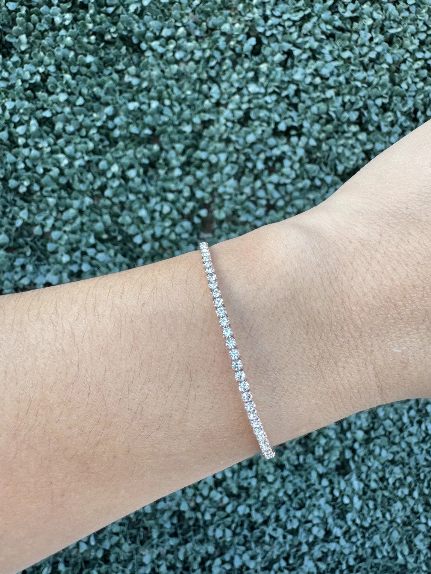 Clear CZ Bangle | White Gold
