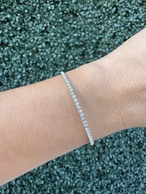Clear CZ Bangle | White Gold