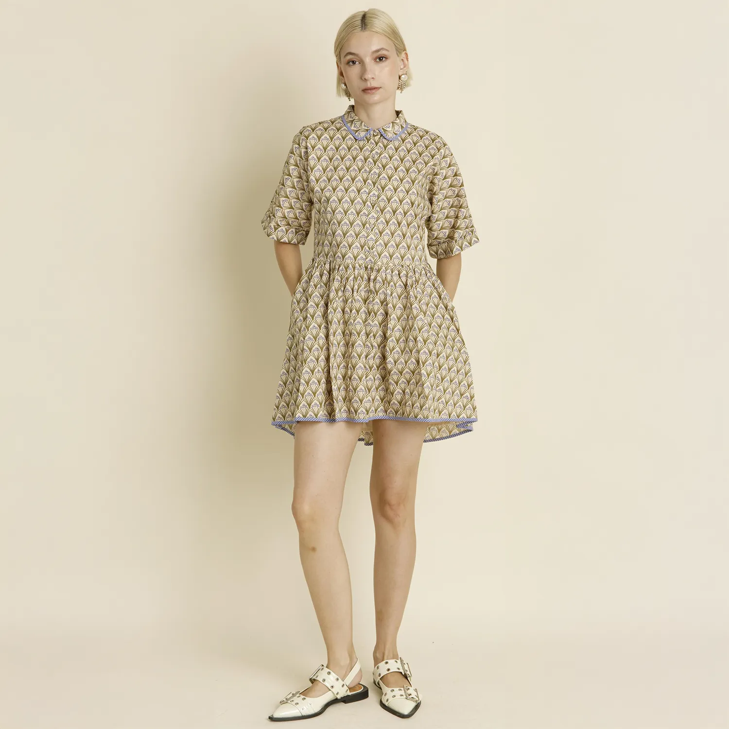 Combo Binding Shirt Dress